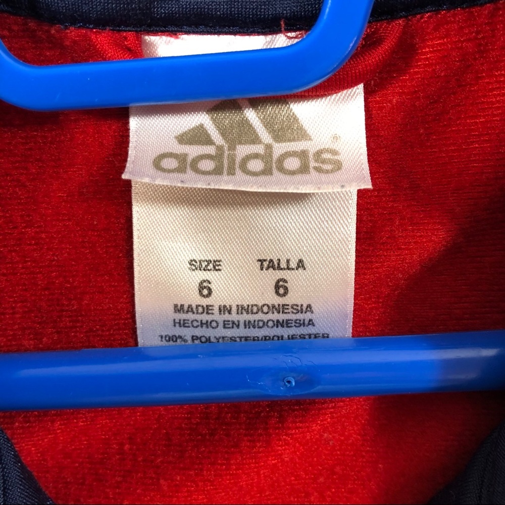 Boys size 6 Adidas Indicator Full Zip Red School Jacket Coat - Picture 5 of 6